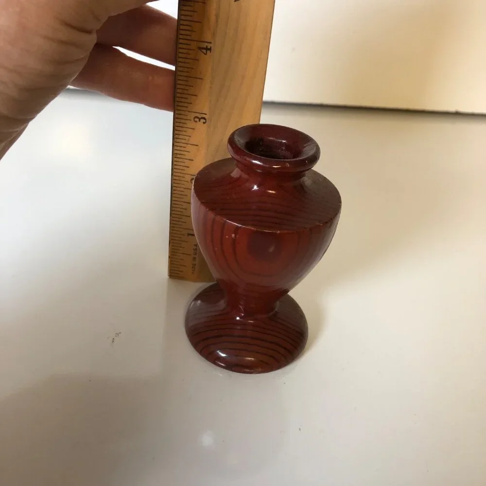 California Redwood Miniature Wood Bud Vase Home Decor